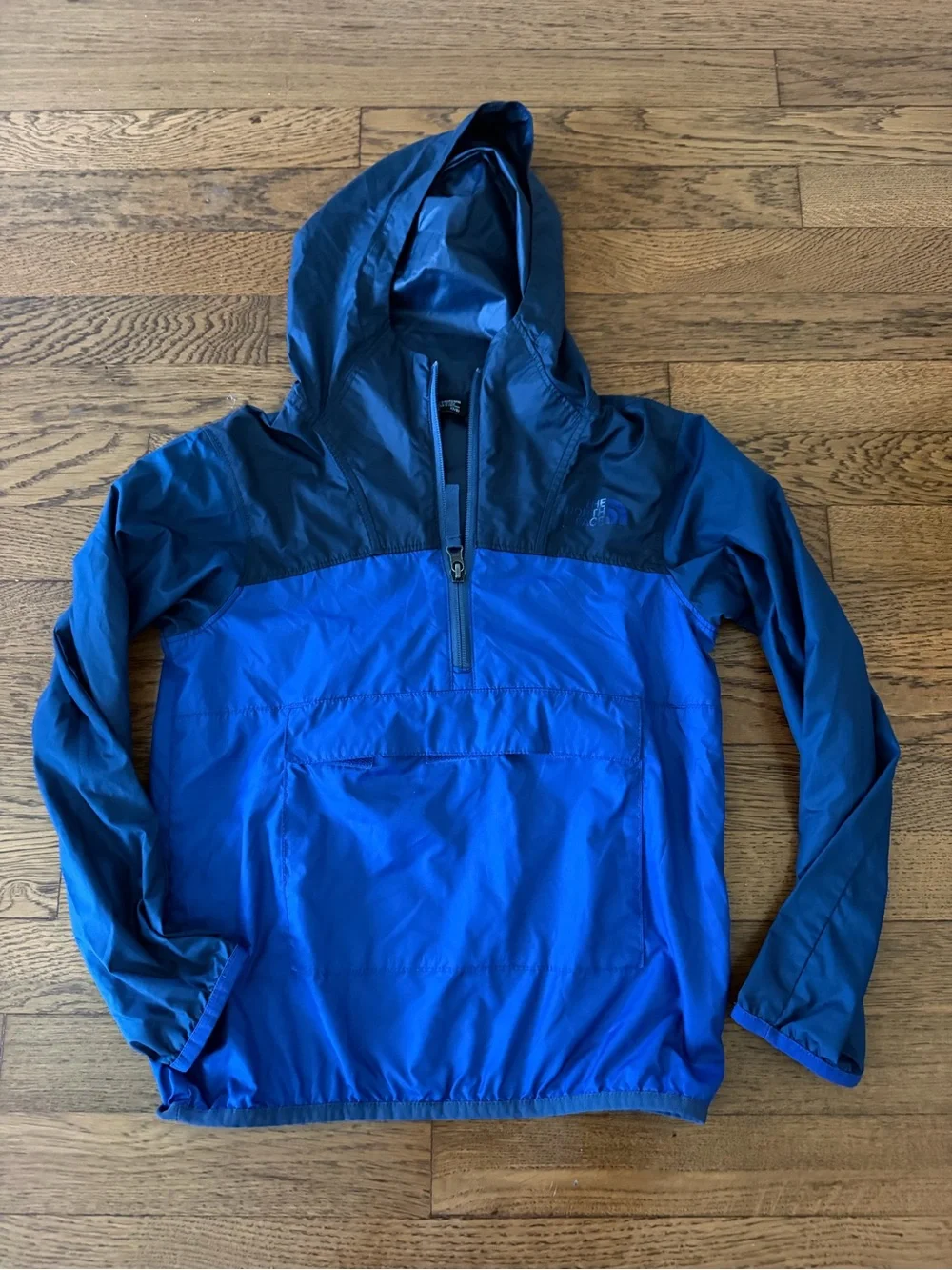 The North Face Boys 7/8 Blue Half-Zip Hooded Pullover Jacket